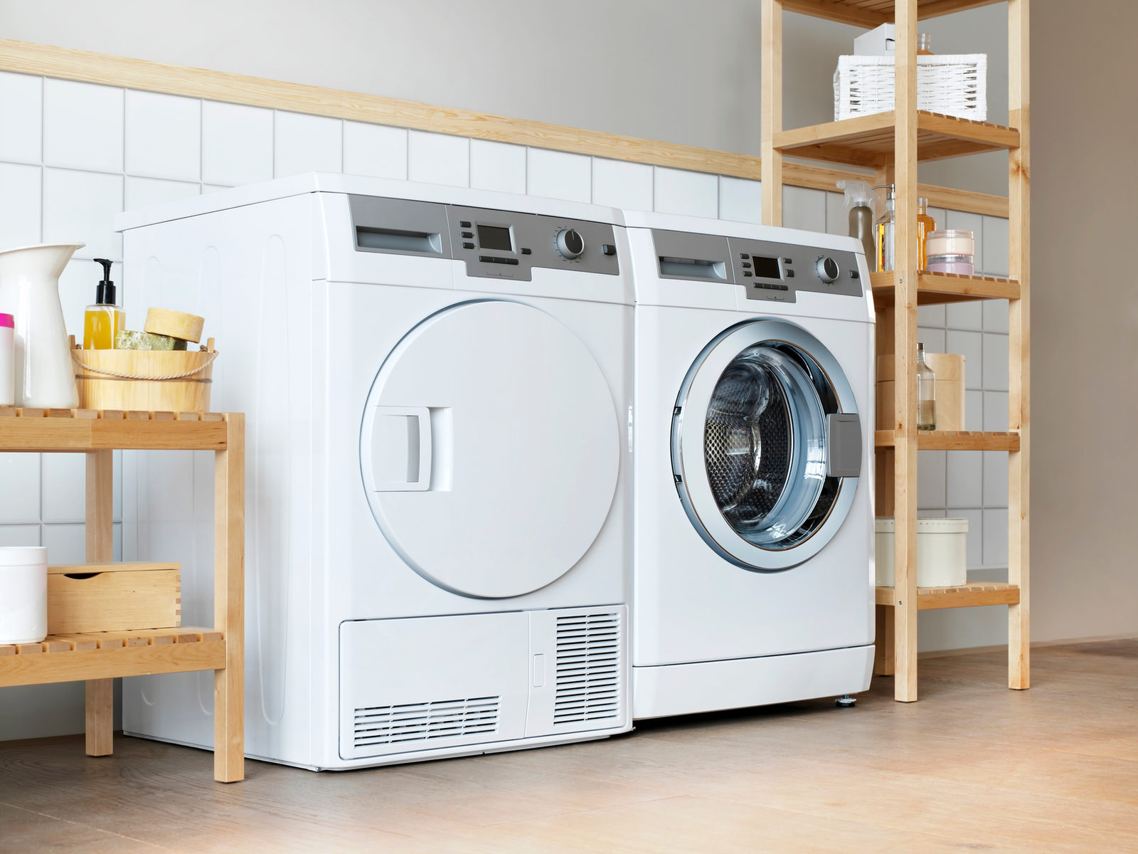 Washer & Dryer in organise utility