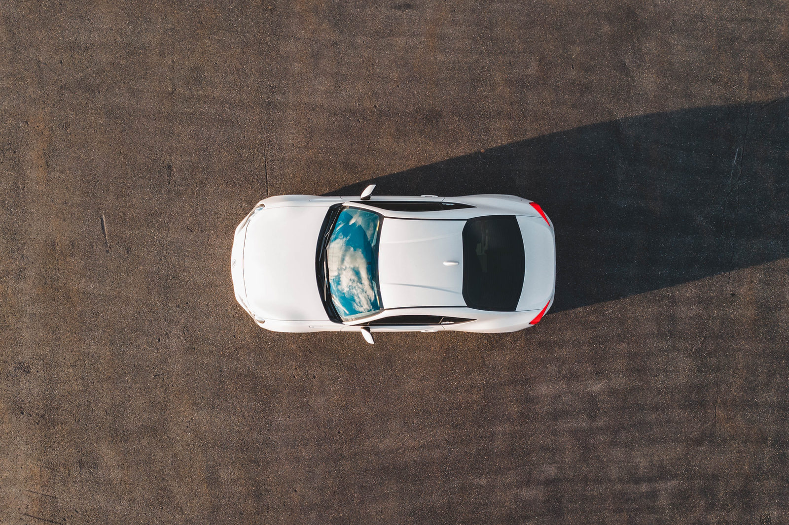 White Car Overhead photo